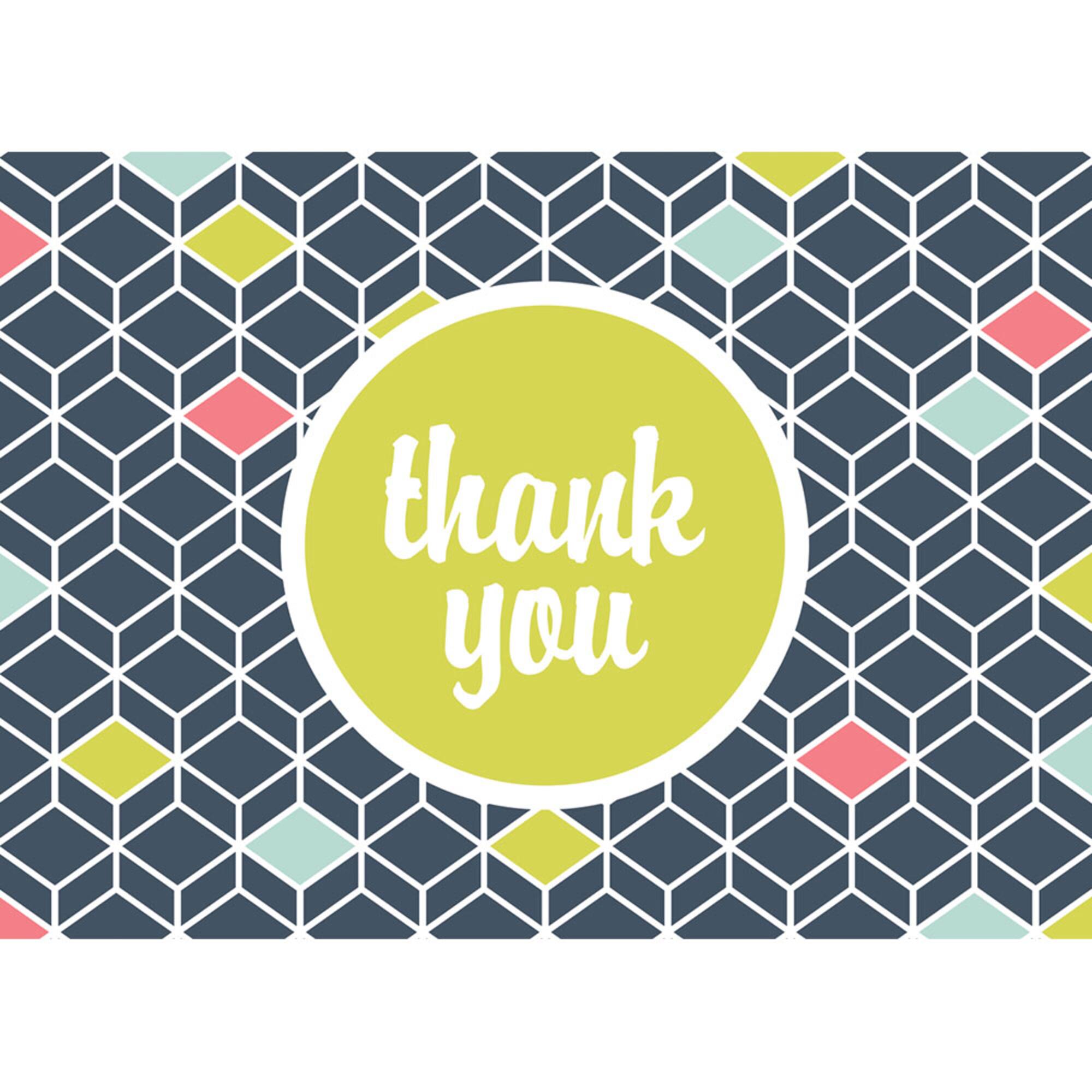 JAM Paper Modern Design Blank Thank You Cards & Envelopes, 36ct.